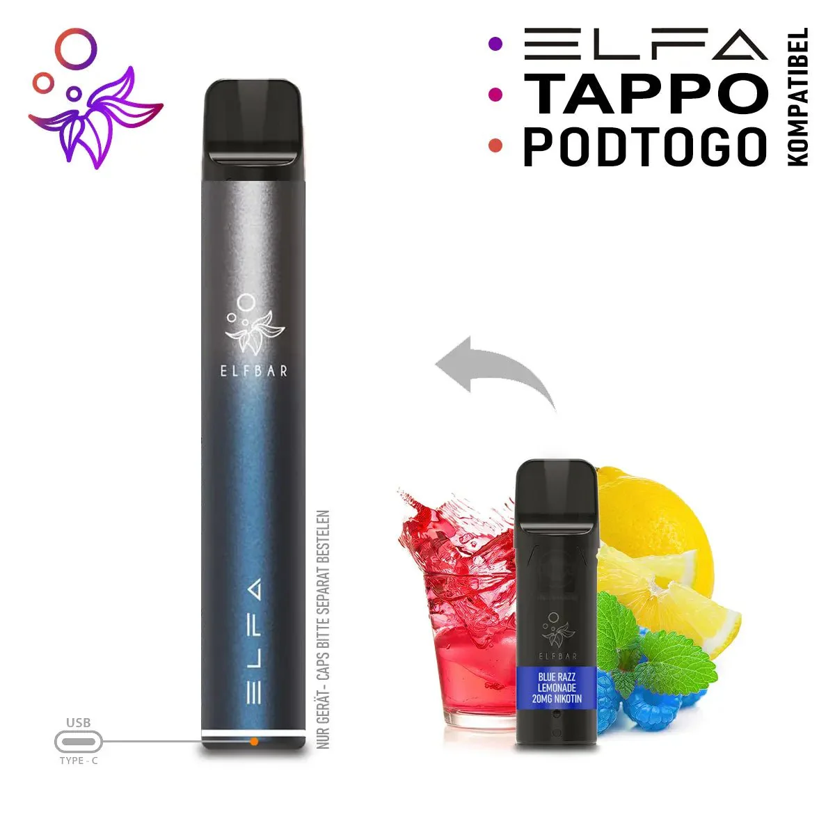 Elfbar ELFA Akku Basis 500 mAh (USB-C) - Image 9