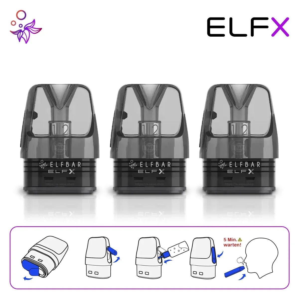 Elfbar ElfX Pod Kit Set - 1000 mAh Akku - wiederbefüllbar - Image 4